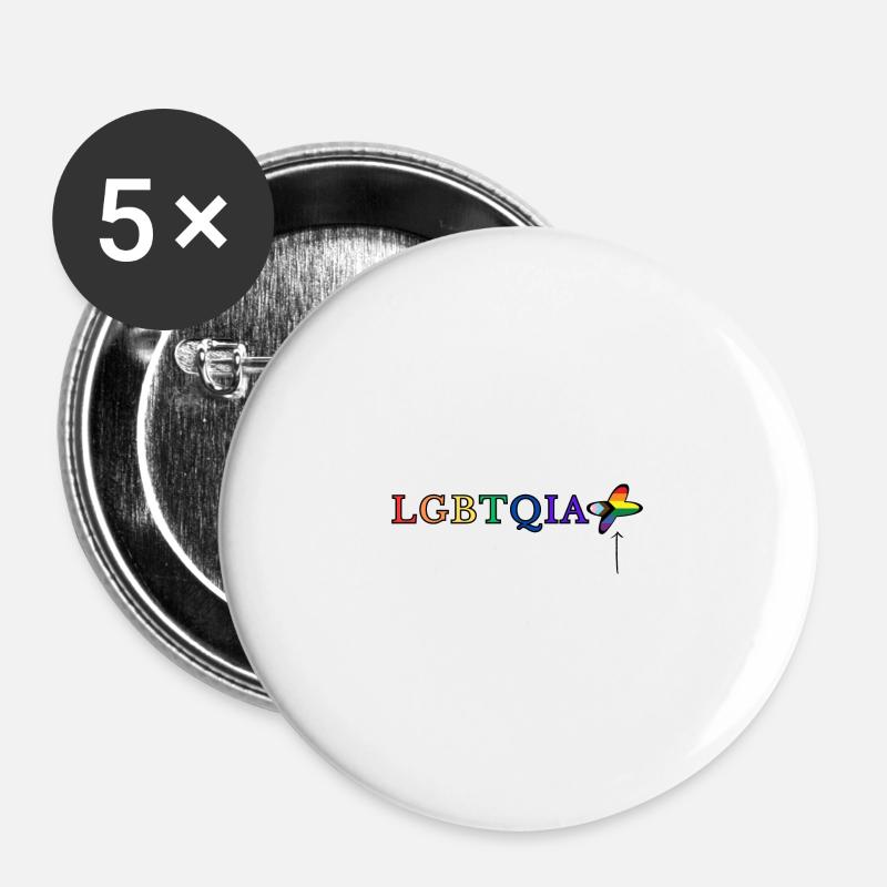 LGBTQIA+ - Buttons large 2.2''/56 mm (5-pack) - white