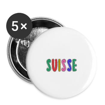 SUISSE. PAYS. GENEVE - Lot de 5 grands badges (56 mm) - blanc - Devant