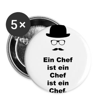 Chef - Buttons groß 56 mm (5er Pack) - Weiß - Vorne