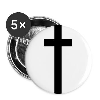 cross - Buttons large 2.2''/56 mm (5-pack) - white - Front