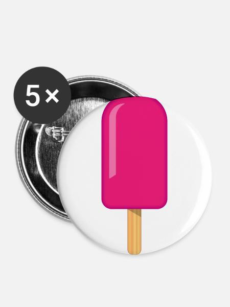 Eis - Buttons groß 56 mm (5er Pack) - Weiß