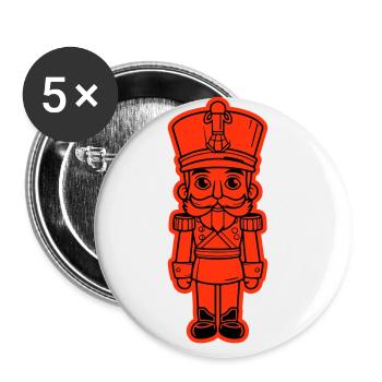 Nutcracker Christmas Icon - Buttons large 2.2''/56 mm (5-pack) - white - Front