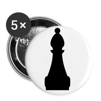 Schachfigur symbol - Buttons groß 56 mm (5er Pack) - Weiß - Vorne