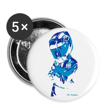 Silouhette du BlueStig - Lot de 5 grands badges (56 mm) - blanc - Devant