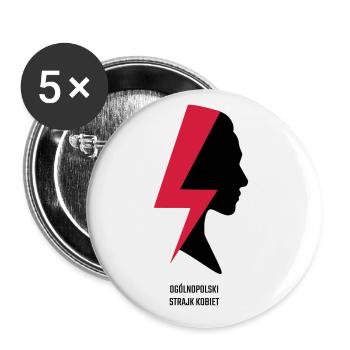 Solidarität mit dem Frauenstreik in Polen! - Buttons groß 56 mm (5er Pack) - Weiß - Vorne