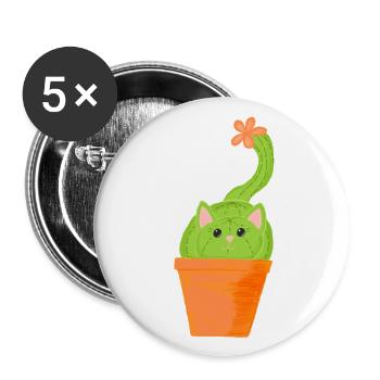 catcus - Buttons large 2.2''/56 mm (5-pack) - white - Front