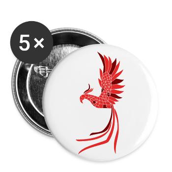 Phoenix - Buttons large 2.2''/56 mm (5-pack) - white - Front