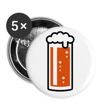 German Altbier Glass (Beer / Ale / 2C) - Buttons large 2.2''/56 mm (5-pack) - white - Front