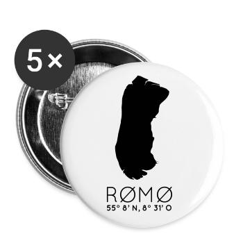 Rømø coordinates Denmark Römö island holiday - Buttons large 2.2''/56 mm (5-pack) - white - Front