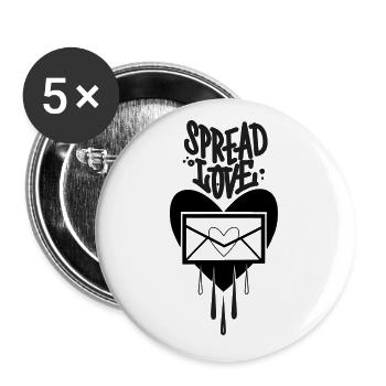 Love Post - Buttons large 2.2''/56 mm (5-pack) - white - Front