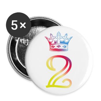2 Couronne de numéros - Lot de 5 grands badges (56 mm) - blanc - Devant