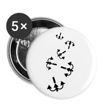 Icône de pêcheur à la ligne - Lot de 5 grands badges (56 mm) - blanc - Devant