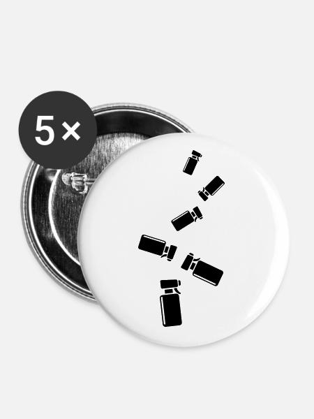 Barber Frisör icon - Buttons groß 56 mm (5er Pack) - Weiß