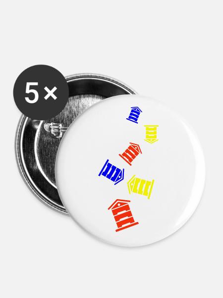Honig Imker - Buttons groß 56 mm (5er Pack) - Weiß