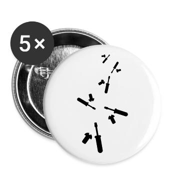 Screwdriver icon - Buttons large 2.2''/56 mm (5-pack) - white - Front