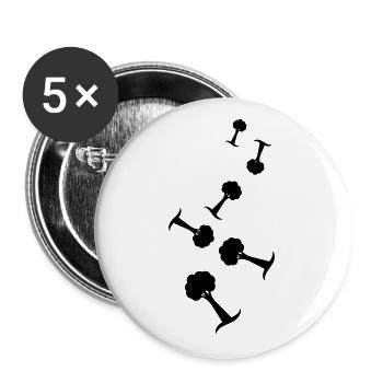 Baum Symbol - Buttons groß 56 mm (5er Pack) - Weiß - Vorne