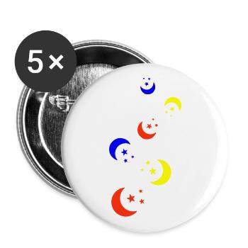 Moon icon icon - Buttons large 2.2''/56 mm (5-pack) - white - Front