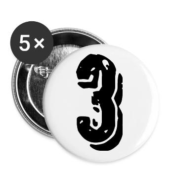 Maillot numéro 3 - Lot de 5 grands badges (56 mm) - blanc - Devant