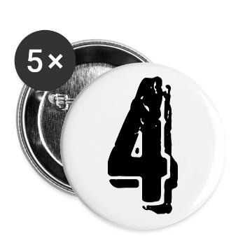 Maillot numéro 4 - Lot de 5 grands badges (56 mm) - blanc - Devant