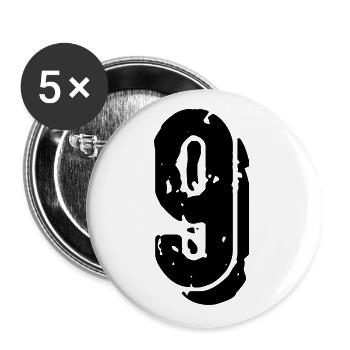 Maillot à 9 chiffres - Lot de 5 grands badges (56 mm) - blanc - Devant