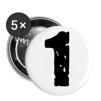 1 number jersey - Buttons large 2.2''/56 mm (5-pack) - white - Front