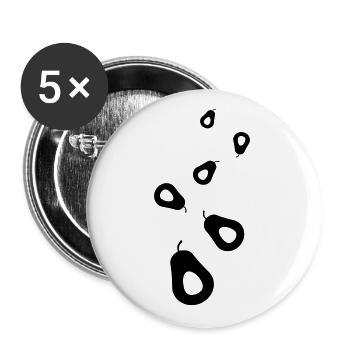 Avocado symbol - Buttons large 2.2''/56 mm (5-pack) - white - Front