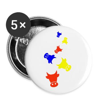 Cattle cow head - Buttons large 2.2''/56 mm (5-pack) - white - Front