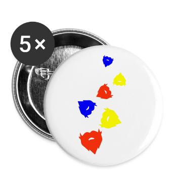 Beard symbol - Buttons large 2.2''/56 mm (5-pack) - white - Front