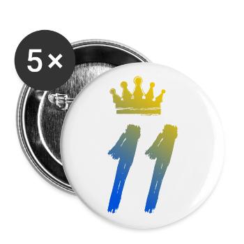 11 Couronne numérique - Lot de 5 grands badges (56 mm) - blanc - Devant