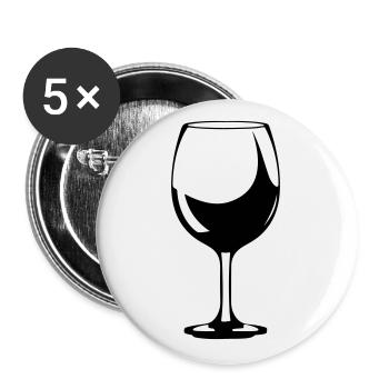 Wine glass symbol wine glass - Buttons large 2.2''/56 mm (5-pack) - white - Front