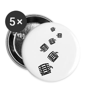 Beer Barrel Icon Symbol - Buttons large 2.2''/56 mm (5-pack) - white - Front