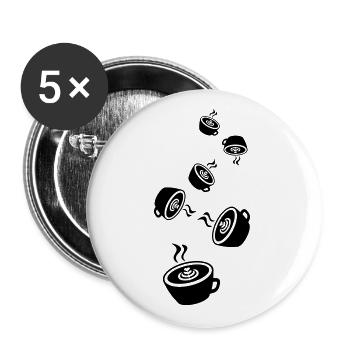 Coffee Icon - Buttons large 2.2''/56 mm (5-pack) - white - Front