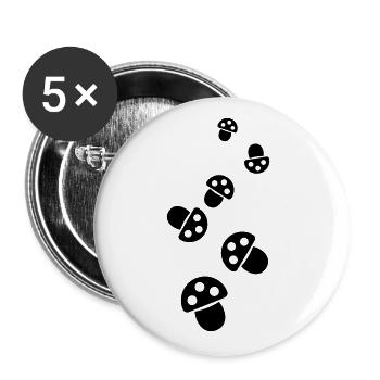 Symbole des champignons - Lot de 5 grands badges (56 mm) - blanc - Devant