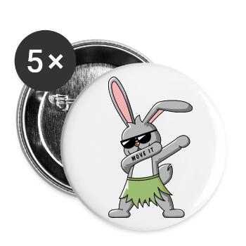 DAB DANCE BUNNY T-SHIRT - Lot de 5 grands badges (56 mm) - blanc - Devant
