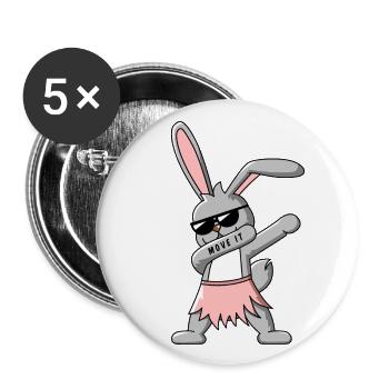 Dab Dance Bunny T-Shirt Design - Lot de 5 grands badges (56 mm) - blanc - Devant