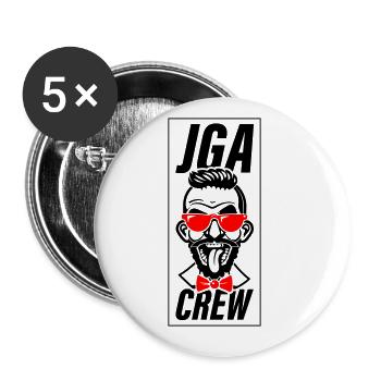 Enterrement de vie de garçon Équipage Enterrement de vie de garçon - Lot de 5 grands badges (56 mm) - blanc - Devant