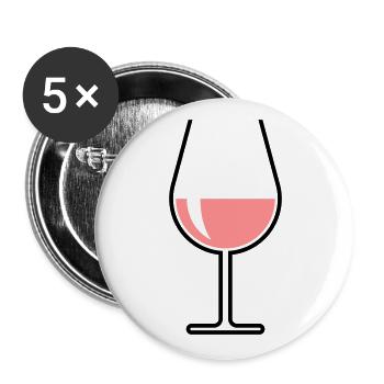 XRoséweinglas Bauchig Offen (Roséwein / Wein / 2C) - Buttons groß 56 mm (5er Pack) - Weiß - Vorne