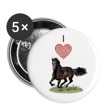 J'adore les chevaux - J'adore les chevaux - Lot de 5 grands badges (56 mm) - blanc - Devant