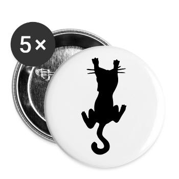 Katze witzig / funny cat - kralle - Katzenliebe - Buttons groß 56 mm (5er Pack) - Weiß - Vorne