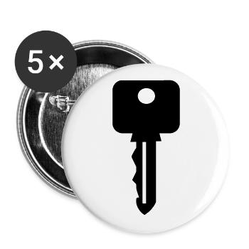 Key - key - gift idea - Buttons large 2.2''/56 mm (5-pack) - white - Front