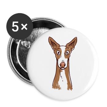 Podenco Hund cooles Podenco Ibicenco - Buttons groß 56 mm (5er Pack) - Weiß - Vorne