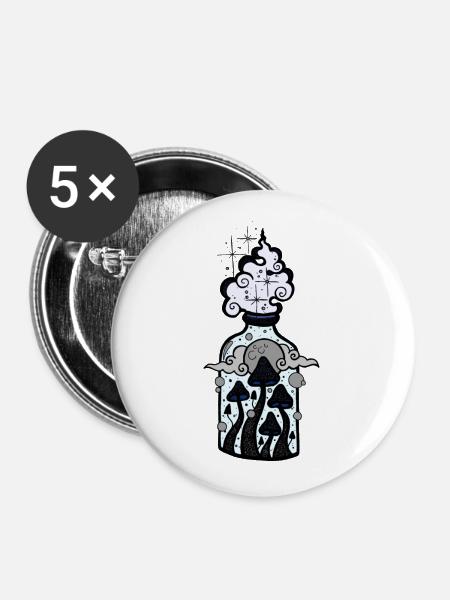 Bottle of Dreams - Buttons groß 56 mm (5er Pack) - Weiß