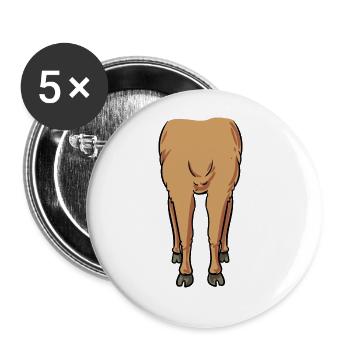 Lama Kostüm - Buttons groß 56 mm (5er Pack) - Weiß - Vorne