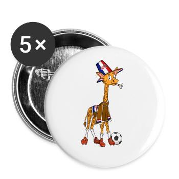 Giraffe Fan Croatie - Lot de 5 grands badges (56 mm) - blanc - Devant