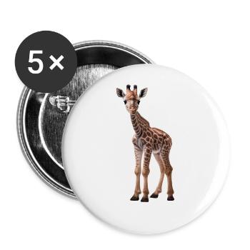 Giraffe - Giraffe Baby - Cool Kids Giraffe - Buttons large 2.2''/56 mm (5-pack) - white - Front