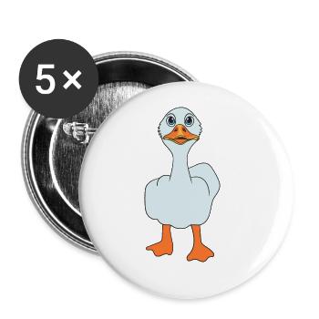 Drôle de majeur canard - Lot de 5 grands badges (56 mm) - blanc - Devant
