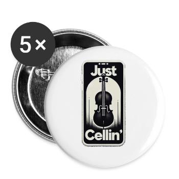 Juste Cellin' 11 - Lot de 5 grands badges (56 mm) - blanc - Devant