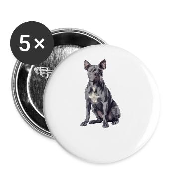 Cane corso - Lot de 5 grands badges (56 mm) - blanc - Devant