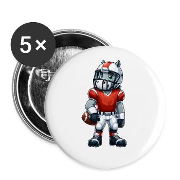 Cute American Football Player Horse - Buttons groß 56 mm (5er Pack) - Weiß - Vorne