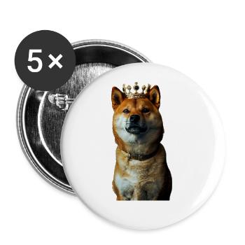 Shiba Inu - Buttons large 2.2''/56 mm (5-pack) - white - Front